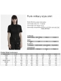 Black and Gray Gothic Punk Military Style Short Sleeve Shirt for Women