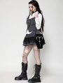 Black Gothic Horn Embroidery Coffin Bag
