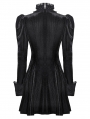 Black Gothic Velvet Puff Long Sleeve Short Dress