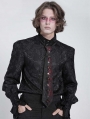 Black and Red Gothic Rose Pattern Cross Necktie for Men