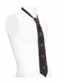 Black and Red Gothic Rose Pattern Cross Necktie for Men