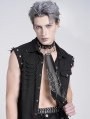 Black Gothic Punk Studded Spider Web Chain Necktie for Men