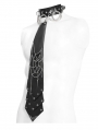 Black Gothic Punk Studded Spider Web Chain Necktie for Men