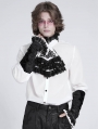 Black Gothic Retro Cross Crochet Lace-Up Gloves for Men