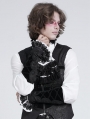Black Gothic Retro Cross Crochet Lace-Up Gloves for Men