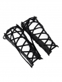 Black Gothic Retro Cross Crochet Lace-Up Gloves for Men