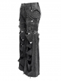 Gray Gothic Punk Decadent Ripped Baggy Wide Leg Pants for Men