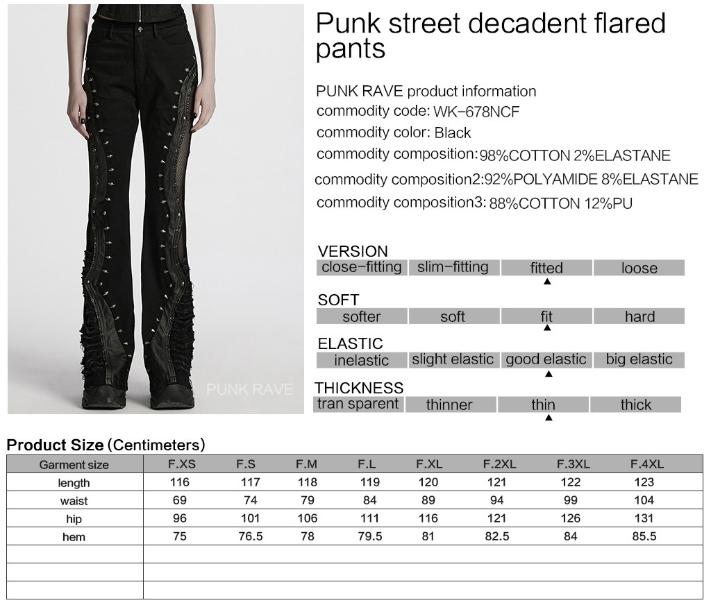 Black Gothic Punk Rock Street Decadent Flared Pants for Black Gothic Punk Rock Street Decadent Flared Pants for