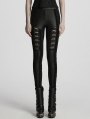 Black Gothic Perspective Lace Appliqued Leggings for Women