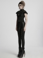 Black Gothic Perspective Lace Appliqued Leggings for Women