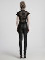 Black Gothic Perspective Lace Appliqued Leggings for Women