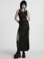 Black Sexy Gothic Embroidered Lace Pattern Side Slit Long Skirt