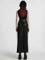 Black Sexy Gothic Embroidered Lace Pattern Side Slit Long Skirt