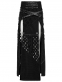 Black Gothic Punk Decadent High Slit Detachable Skirt