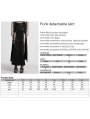 Black Gothic Punk Decadent High Slit Detachable Skirt