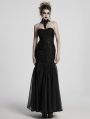 Black Gothic Glamorous Sequin Floral Lace Mermaid Party Dress
