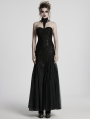 Black Gothic Glamorous Sequin Floral Lace Mermaid Party Dress