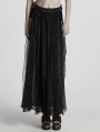 Black Gothic Sexy Goddess Chiffon Split Long Skirt