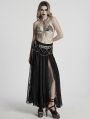 Black Gothic Sexy Goddess Chiffon Split Long Skirt
