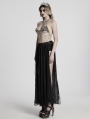 Black Gothic Sexy Goddess Chiffon Split Long Skirt