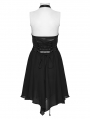 Black Sexy Gothic Punk Hollow Out Cross Halter Neck Short Dress