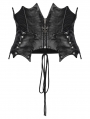 Black Gothic Punk Bat Irregular Underbust Corset Waistband
