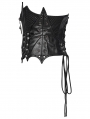 Black Gothic Punk Bat Irregular Underbust Corset Waistband