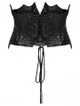 Black Gothic Punk Bat Irregular Underbust Corset Waistband