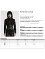 Black Gothic Punk Bat Irregular Underbust Corset Waistband