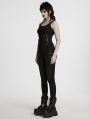 Black Gothic Punk Metal Buckle Interlaced Corset Waistband