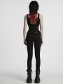 Black Gothic Punk Metal Buckle Interlaced Corset Waistband
