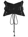 Black Gothic Punk Metal Buckle Interlaced Corset Waistband