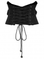 Black Gothic Punk Metal Buckle Interlaced Corset Waistband