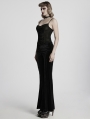 Black Gothic Mesh Lace Sexy Ruched Camisole Top for Women