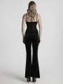 Black Gothic Mesh Lace Sexy Ruched Camisole Top for Women