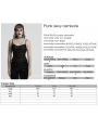 Black Gothic Mesh Lace Sexy Ruched Camisole Top for Women