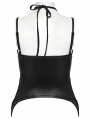 Black Gothic Punk Sexy Cross Strap Camisole Top for Women