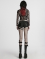 Black Gothic Sexy Mesh Long Sleeve T-Shirt for Women