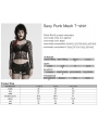 Black Gothic Sexy Mesh Long Sleeve T-Shirt for Women