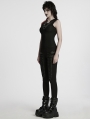 Black Gothic Cyberpunk Sleeveless T-Shirt for Women