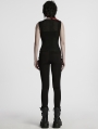 Black Gothic Cyberpunk Sleeveless T-Shirt for Women