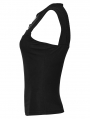 Black Gothic Cyberpunk Sleeveless T-Shirt for Women
