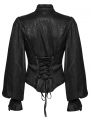 Black Gothic Patterned Long Sleeve Shirt for Women