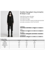 Black Gothic Decadent Asymmetric Knitted Hooded Trench Coat for Women
