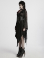 Black Gothic Asymmetric Lapel Kimono Dress for Women