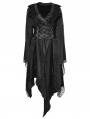 Black Gothic Asymmetric Lapel Kimono Dress for Women