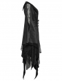 Black Gothic Asymmetric Lapel Kimono Dress for Women