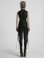 Black Gothic Dark Asymmetric Split Vest for Women