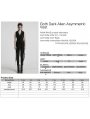 Black Gothic Dark Asymmetric Split Vest for Women