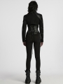 Black Gothic Punk Cropped Short Motorcycle Jacket for Women